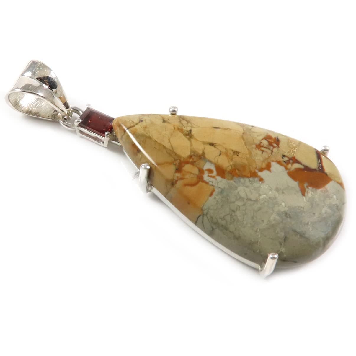 Goyal Impex Women American Picture Jasper Natural Gemstone Solid 925 Sterling Silver Pendant Jewelry PP26
