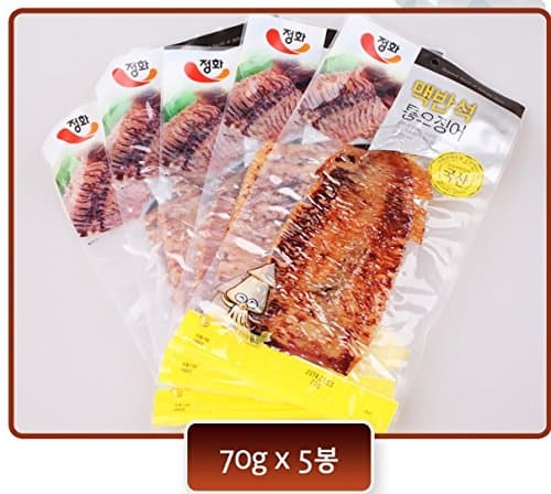 Dried Seasoned Squidelvan Grilled Squid (70g X 5pcs) Nutritional Snacks Korean Simple Food Korean Seafood