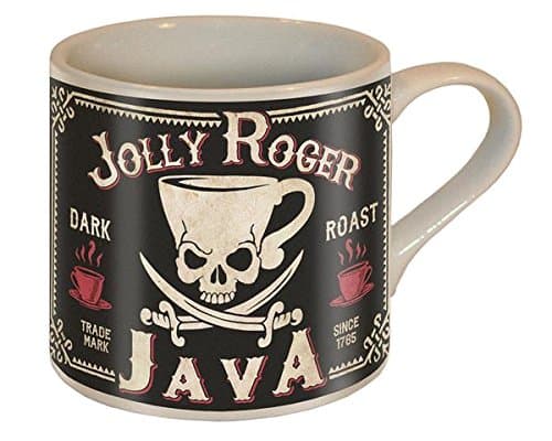 Jolly Roger Java Skull and Swords Coffee Mug - Ceramic Mug by Trixie & Milo - Comes in a fun Gift Box