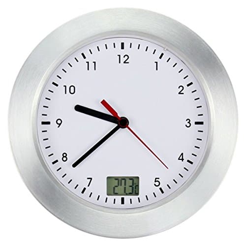 Cirbic Shower Clock with Digital Thermometer - suctions Cups, Modern Frame, Water-Resistant, Great for Bathrooms and Shower Rooms