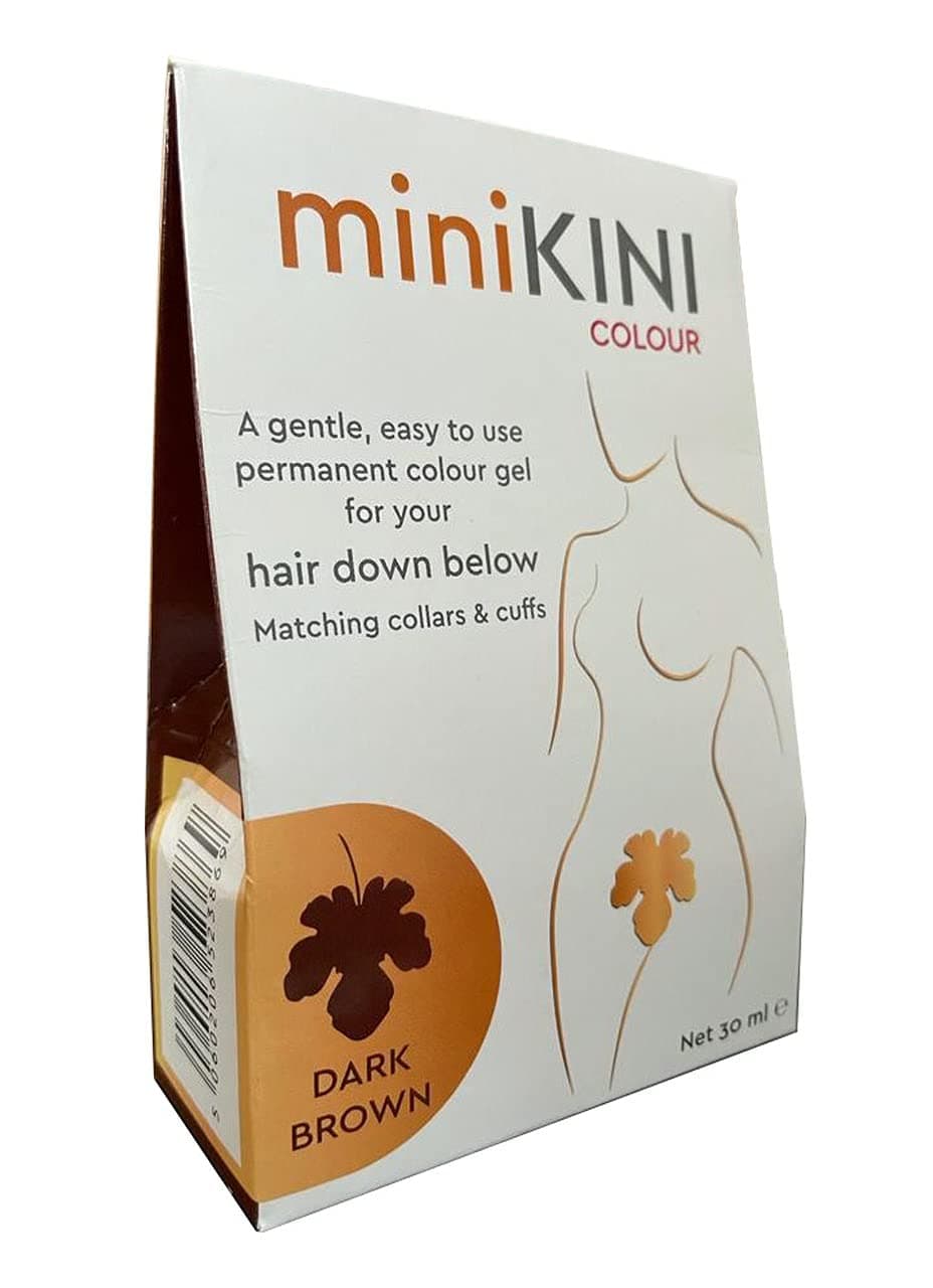 MiniKINI VEGAN Body Hair Color Bikini Organic Best on Intimate Area Pubic Dye (Dark Brown)