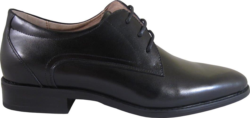 Lucas Cabaggi Men Dress Shoe Style 519608 Black Oxford with Plain Toe and Leather Upper Lether Lining