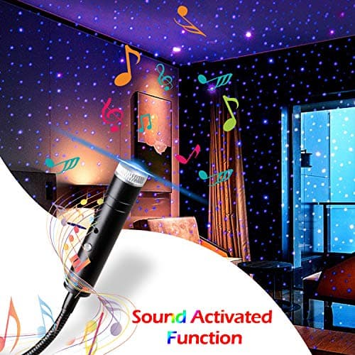 USB Star Light,Sound Activated Strobe,Adjustable Multiple Modes Lighting Style with USB Port,Atmosphere Decorations for…