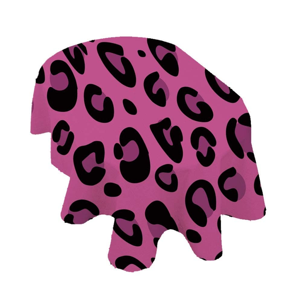 Hot Pink Oval Tablecloth,Leopard Animal Skin Pattern in Abstract Style Wild Safari Jungle Theme Decorative Polyester Table Cloth,52x70 Inch,for Dining Room Kitchen Party Pink Fuchsia Black