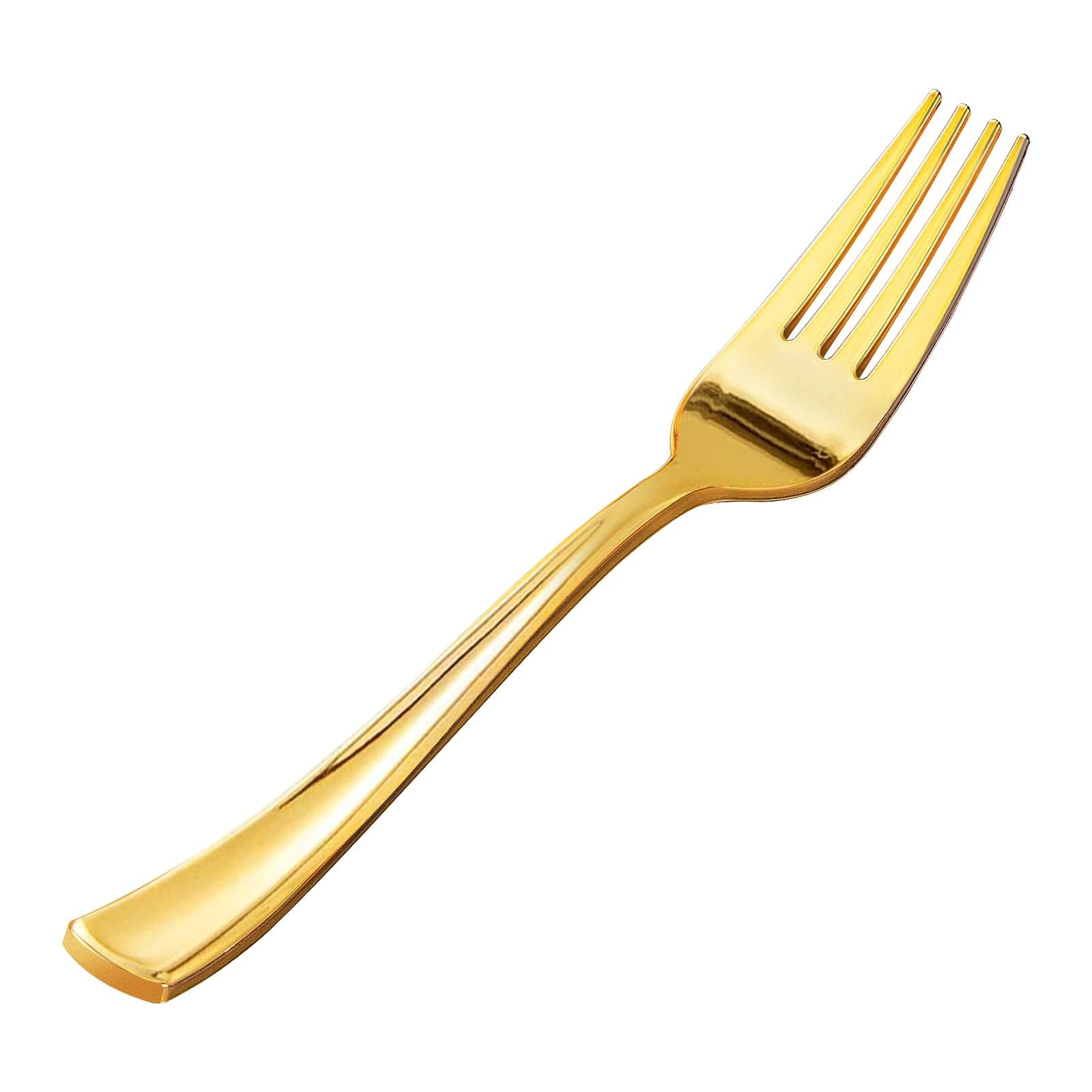 50 Pack Gold Plastic Forks, Heavy Duty Forks Disposable, Plastic Cutlery Perfect for Weddings, Parties, Dinners and Thanksgiving