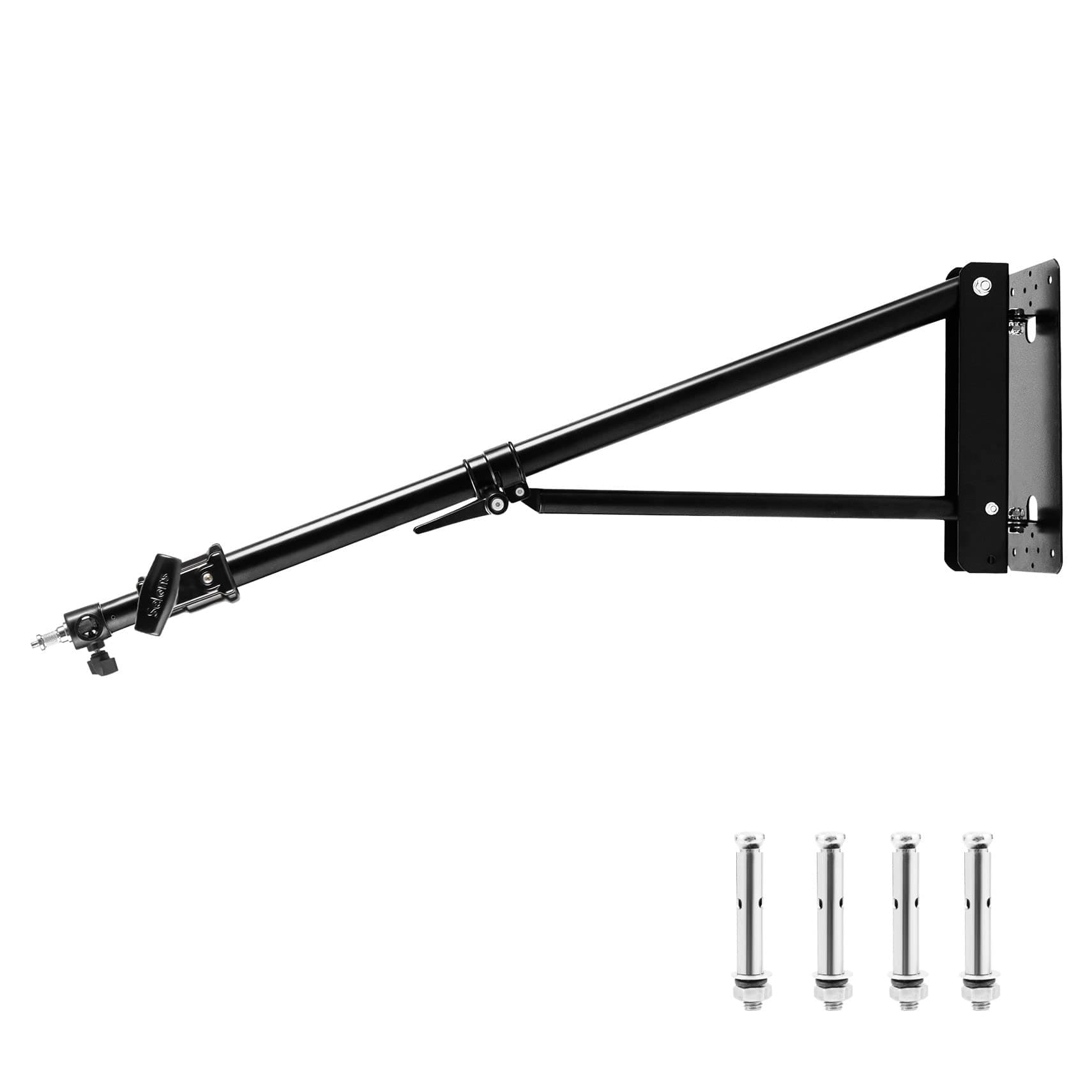 Selens Meking Wall Camera Mount with Triangle Base, Adjustable Boom Arm Up to 6ft for Photography Studio Video Strobe Flash, Ring Light, Softbox, Umbrella Reflector and Other Equipment