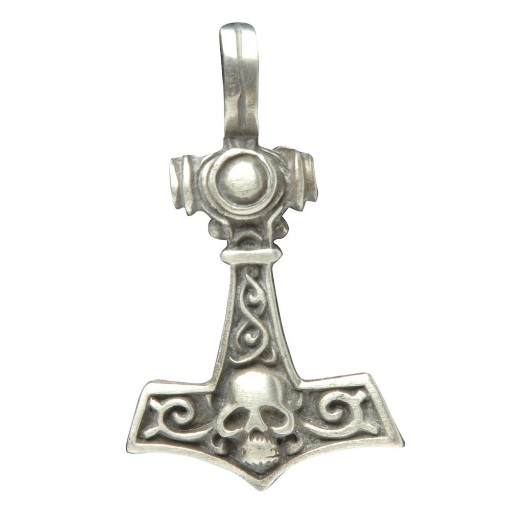 Zoelibat 97208341.112 – Thors Hammer Pendant Gothic Punk Skull and Crossbones, 4 X 3 Cm