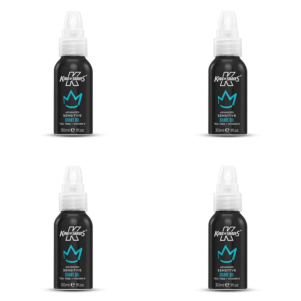 Advanced Sensitive Shaving Oil For Men With Handy Pump, For A Close and Comfortable Shave, Shave Oil For Men 4x30ml