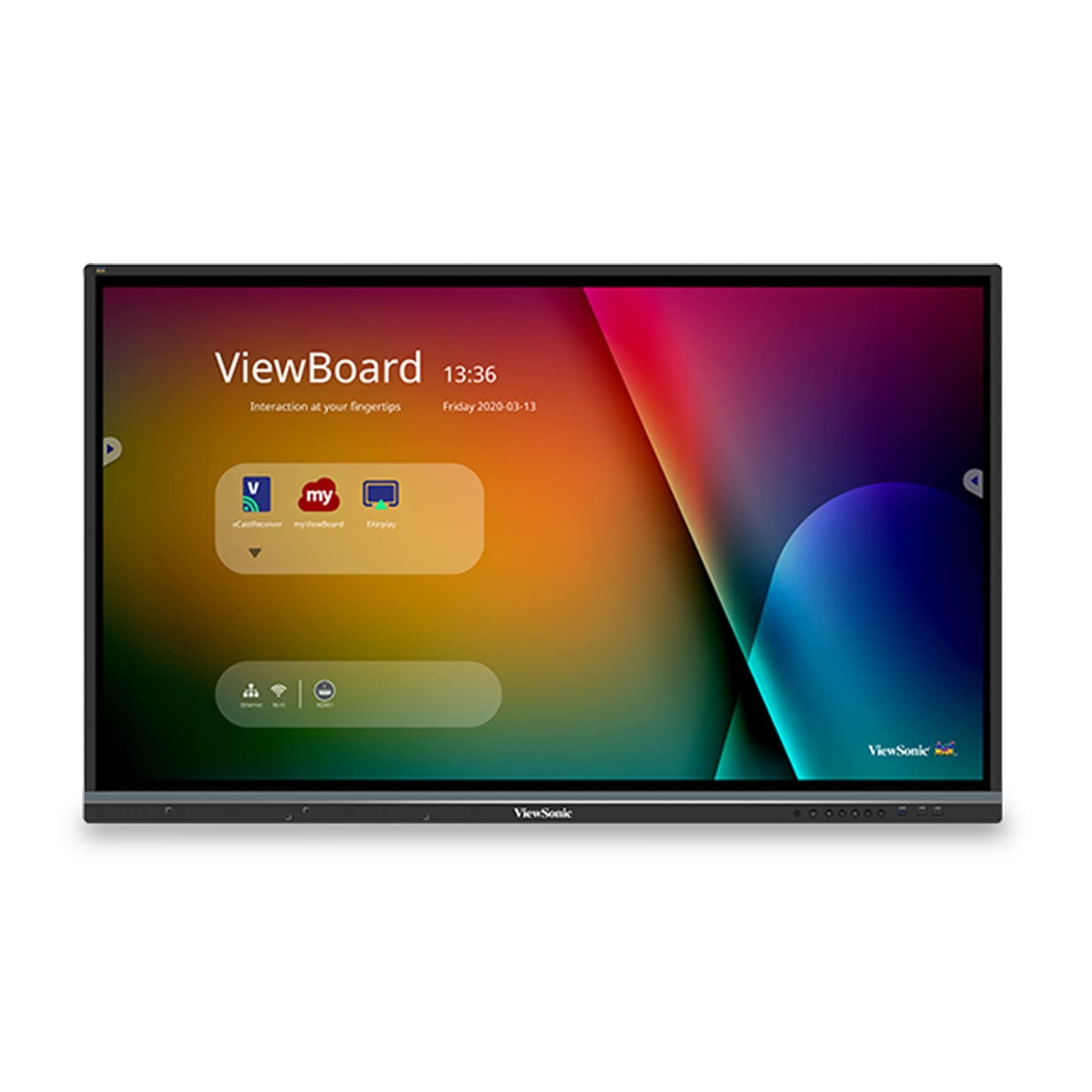 ViewSonic IFP6550 65 Inch ViewBoard 4K Interactive Flat Panel Display with 40-Point Touch, Integrated Microphone and HDMI, VGA, RJ45