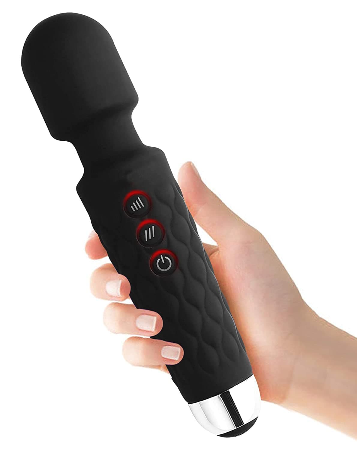 DHYANEXA Magic-Vibe Cordless Handheld Personal Body Massager for Pain Relief & Rechargeable Vibration Machine with 8 Speeds, 20 Modes, Battery Powered, Multicolour