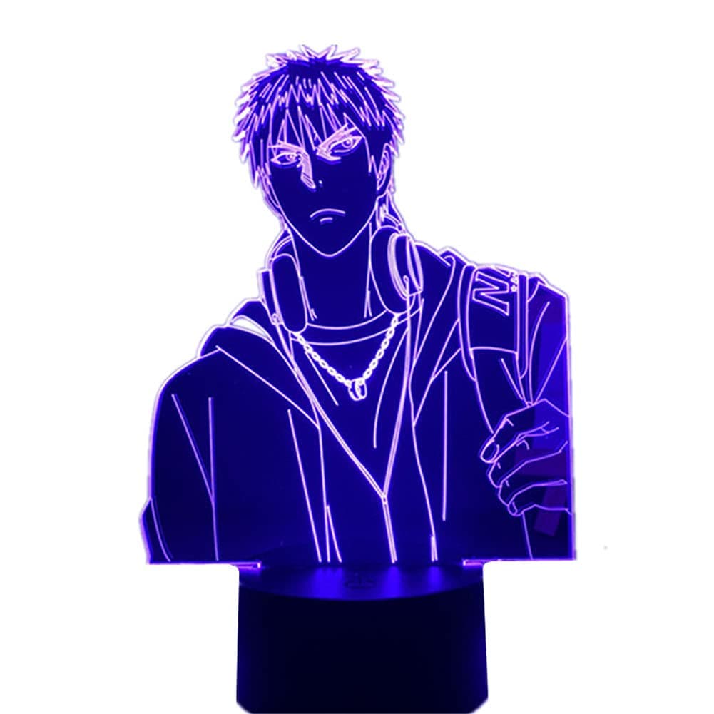 3DYYCX RGB 3D Lamp Kuroko Basketball Taiga Kagami Anime Led Light for Bedroom Decor Nightlight Manga Light USB 7/16 Color Room Table Lamp Kids Birthday Gift Toy