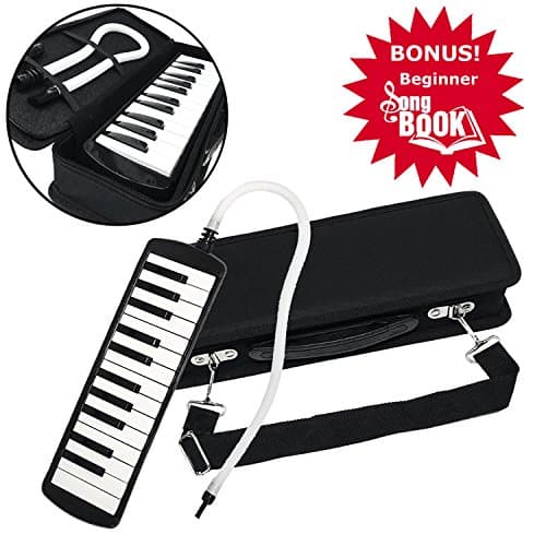Melodica Complete Set. Air Piano Includes Melodica Song Book. Comes With The Keyboard, Practice Book, Padded Case, Carrying Strap, Blow Tube And Mouthpiece