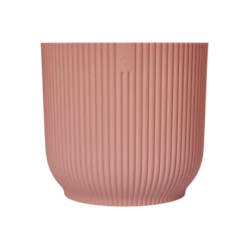elho Vibes Fold Round 18 - Flower Pot from 100% Recycled Plastic - Indoor plant pot - Ø 18.4 x H 16.8 cm - Pink/Delicate Pink
