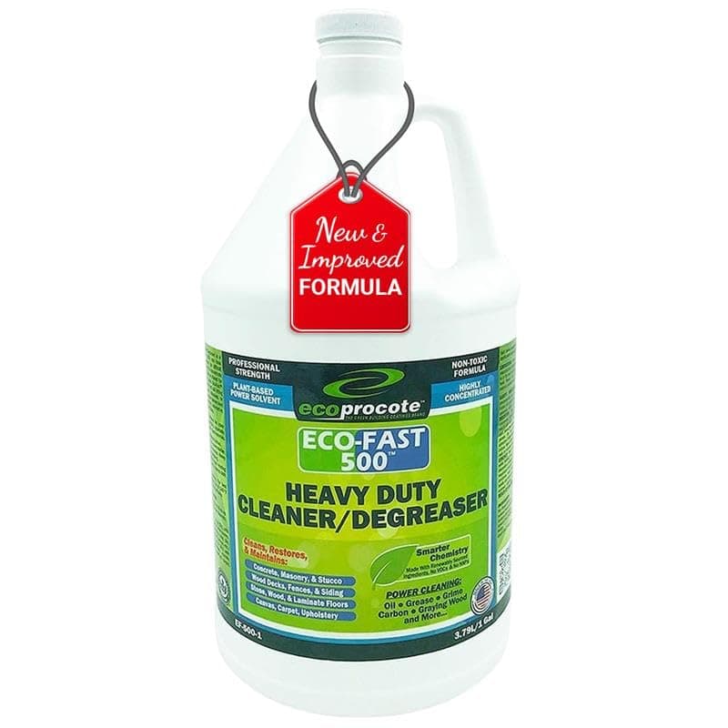 EcoFast 500 New & Improved Heavy-Duty Degreaser Cleaner — Non-Toxic, Biodegradable Grease Stain Dissolver — Multi Use Concentrate for Kitchen, Automotive, Floor, Wood, Fabric, Driveway — 1 Gallon