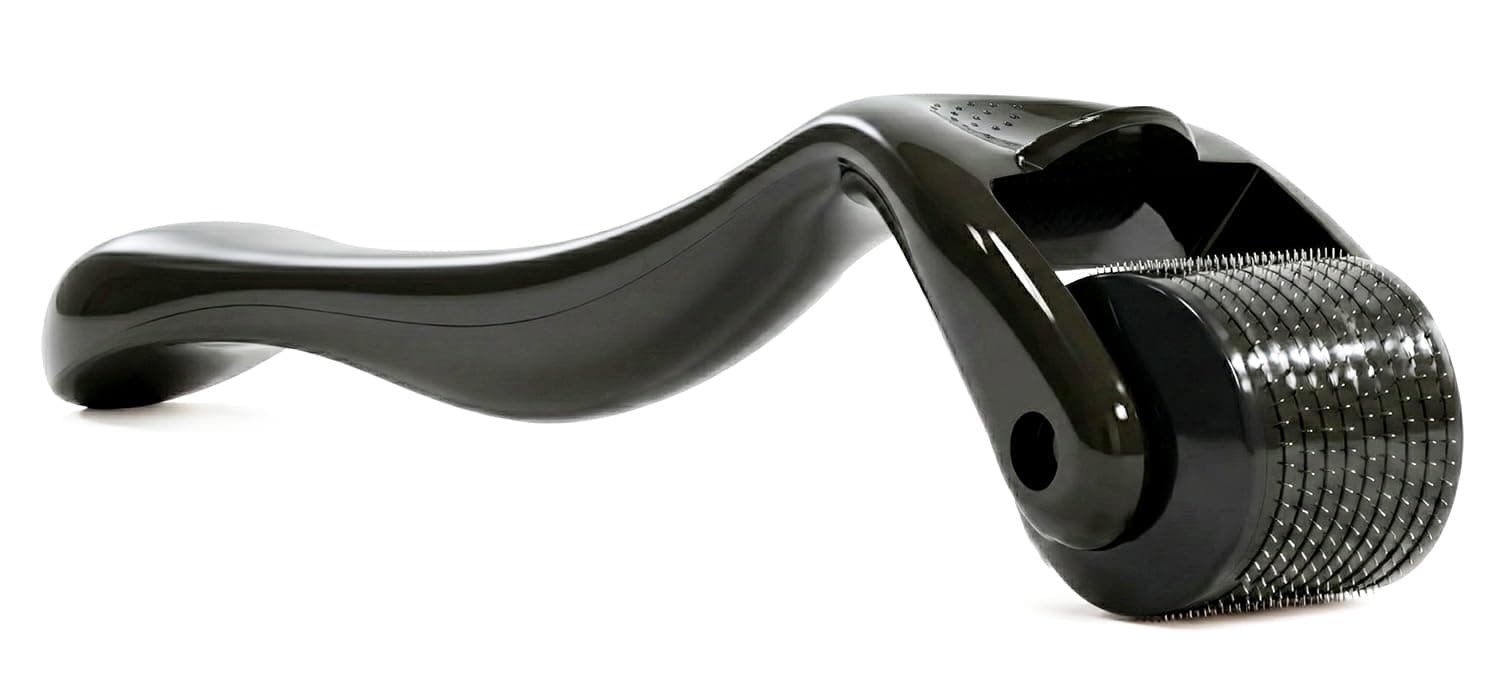 ROSELYNBOUTIQUE Derma Roller 0.25mm Titanium Microneedles - Microneedling Roller for Hair Facial Skin Beard Cosmetic Beauty (0.25 Black)