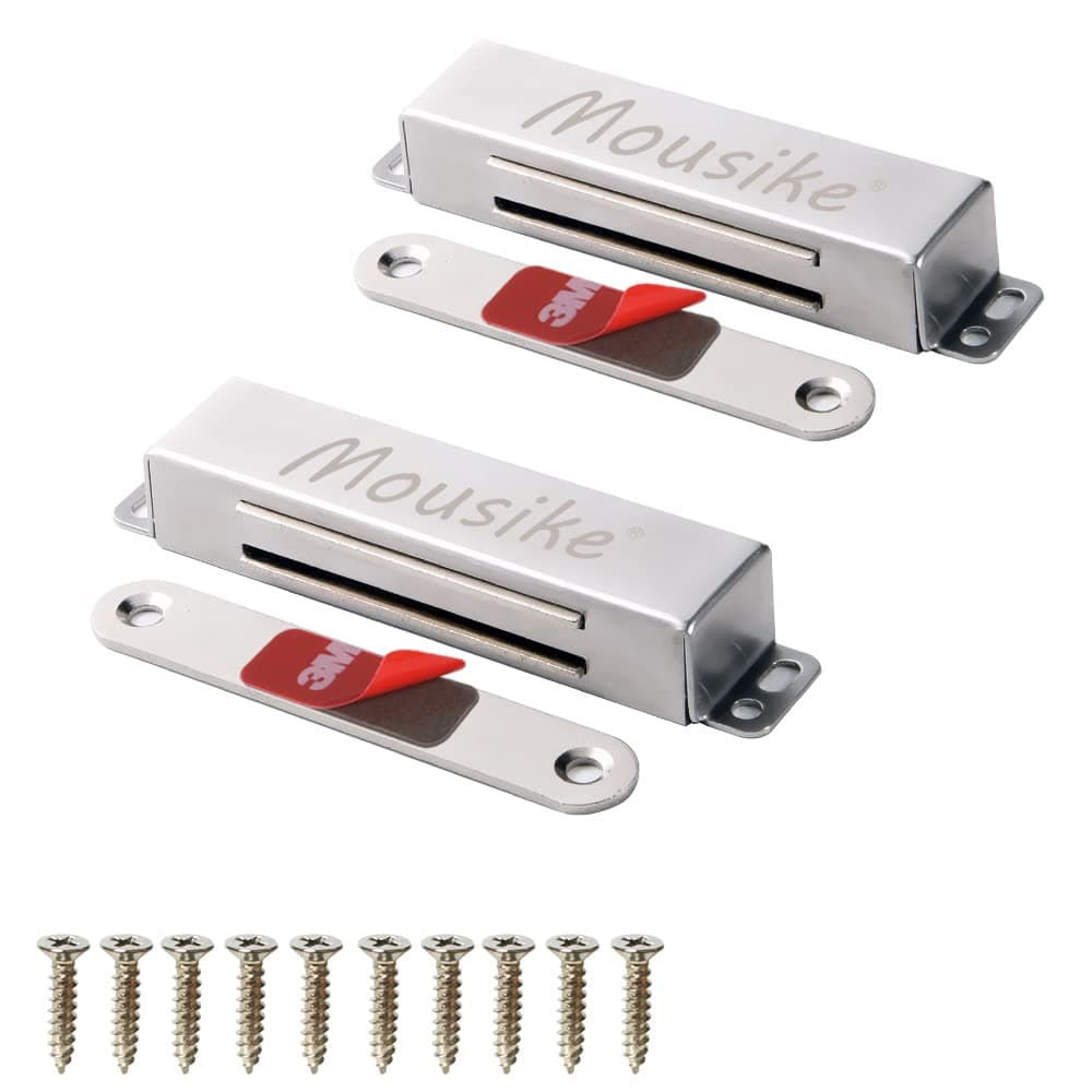Mousike Magnetic Door Catch Heavy Duty 40KG Stainless Steel Door Magnets with Strong Magnetic for Kitchen Cupboard Wardrobe Closet Cabinet Door Latch