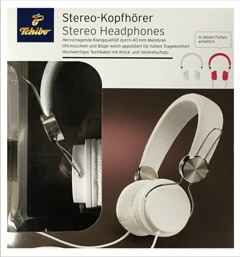 TCM Tchibo Stereo Headphones White 40 mm Membrane Soft Padded