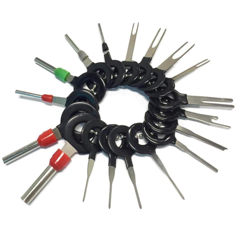 18PCS Auto Terminals Removal Key Tool Set,Car Electrical Cable Wiring Crimp Connector Pin Extractor Kit, Car Repair Hand Tool Set Plug Key