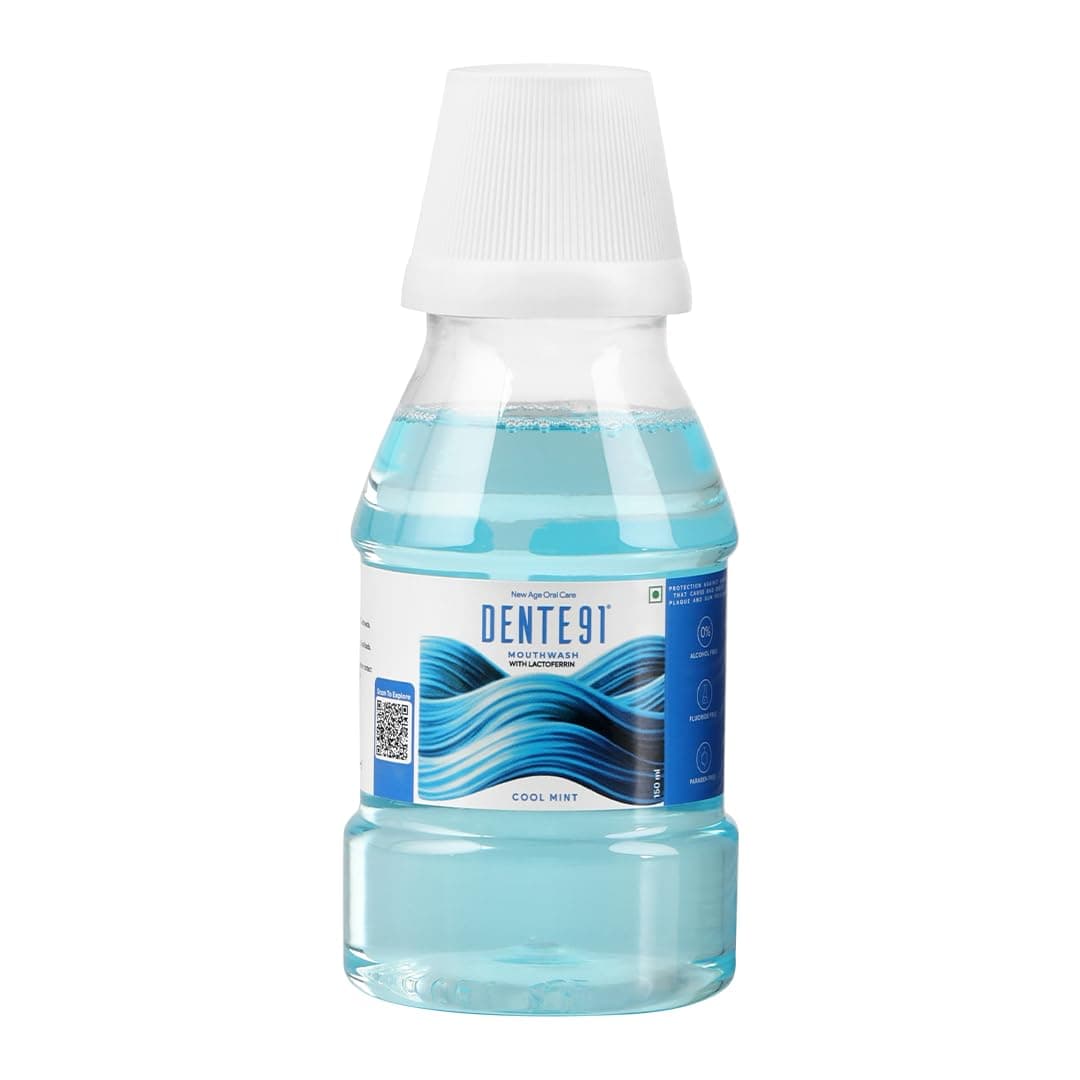 Cool Mint Mouthwash | Bad Breath Removal & Fresh Breath Care | Anti-bacterial & Anti-fungal | Gum Care Toothpaste Companion | Alcohol-Free, Paraben-Free, Fluoride-Free | No Burning Sensation