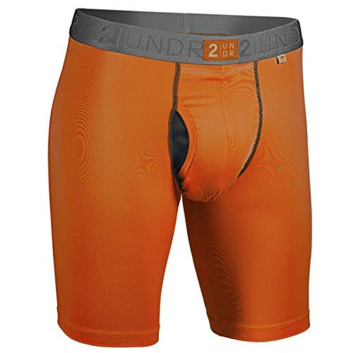 2UNDR Power Shift Long Leg Boxer Briefs,Orange,Large