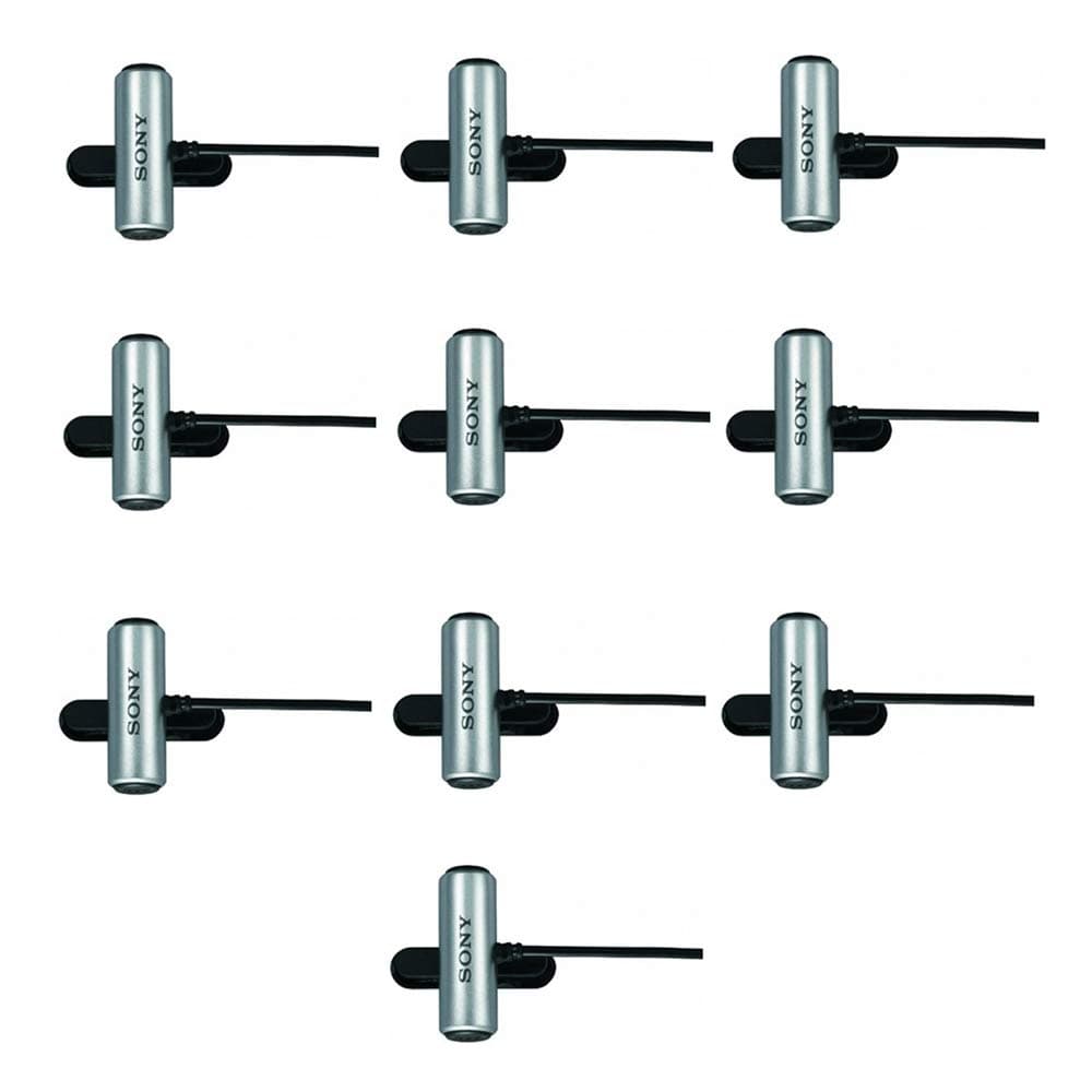 Sony ECMCS3 Clip style Omnidirectional Stereo Microphone -10 PACK