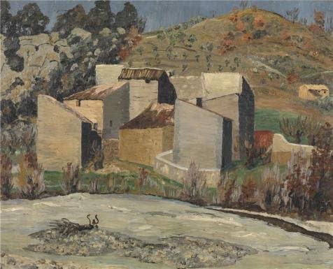 'View Of Ceret, 1923 By Cedric Morris' Oil Painting, 18x22 Inch / 46x57 Cm ,printed On Polyster Canvas ,this Art Decorative Canvas Prints Is Perfectly Suitalbe For Bathroom Artwork And Home Artwork And Gifts