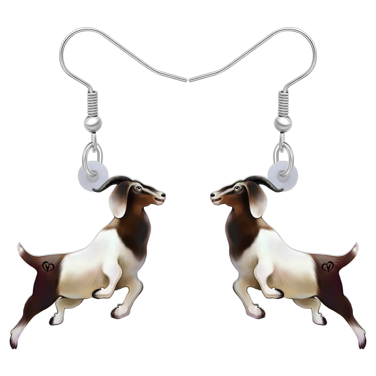HUAGEOAcrylic Cute Goat Dangle Earrings Novelty Farm Animals Black White Boer Sheep Jewelry For Women Charm Gifts Accessories