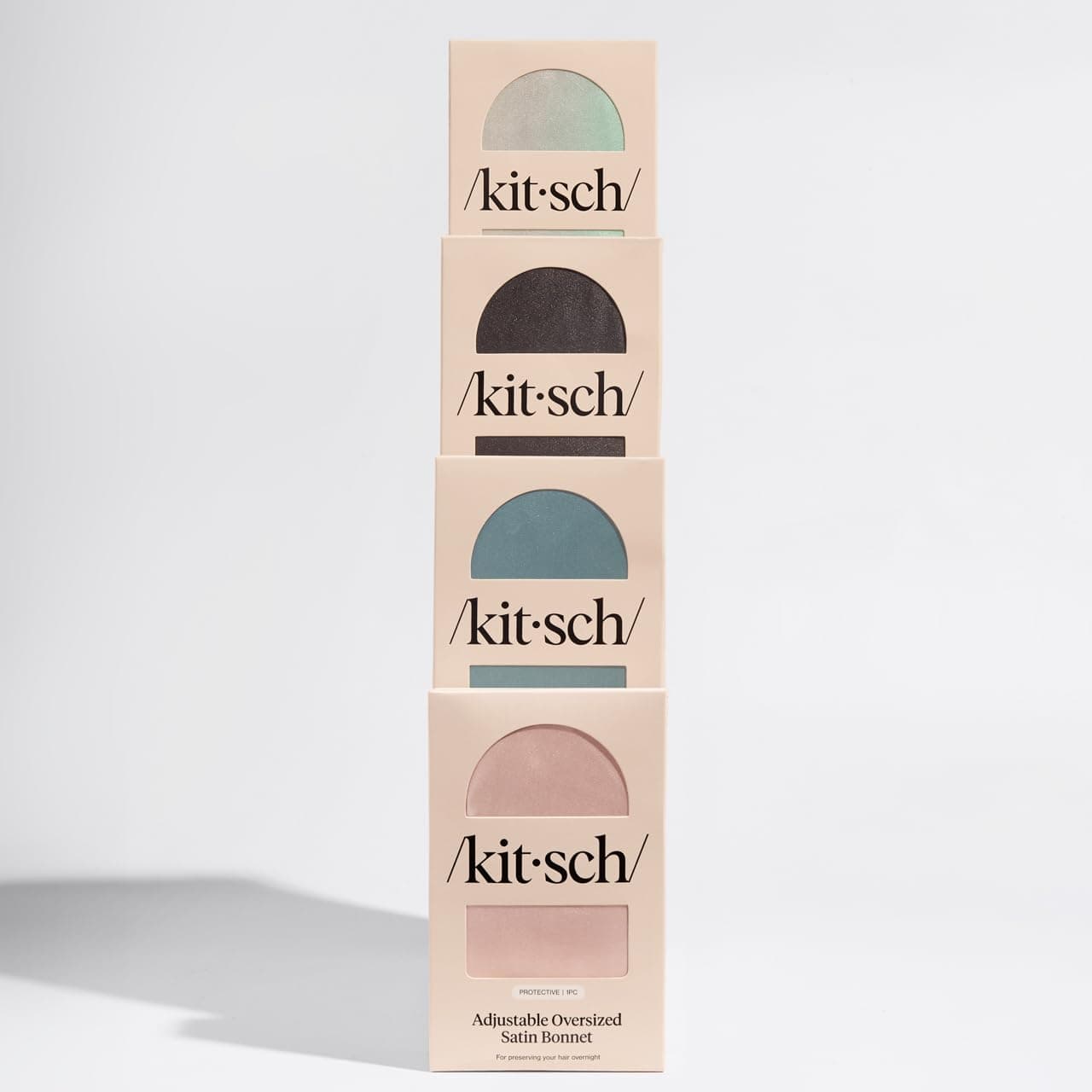 Kitsch XL Satin Sleeping Bonnet for Women - Softer than Silk Hair Bonnet for Sleeping Curly, Textured Hair Nightcap, Large Sleep Bonnet Prevents Damage and Tangle - Haze Blue