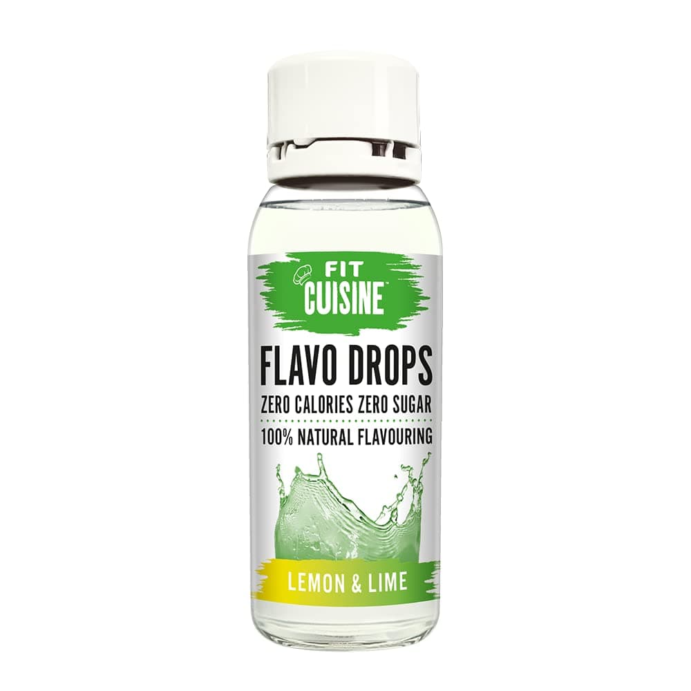 Fit Cuisine Flavo Drops No Calories No Sugar Vegan Natural Flavouring Liquid (38ml - Lemon & Lime)