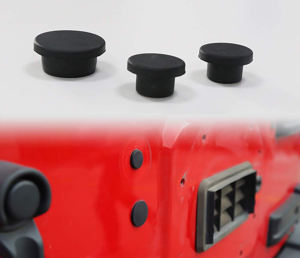 Sukemichi Tailgate Rubber Plugs, Tramp Stamp Tire Carrier Removable Rubber for Jeep Wrangler JK 2007-2017 (Pack of 3)