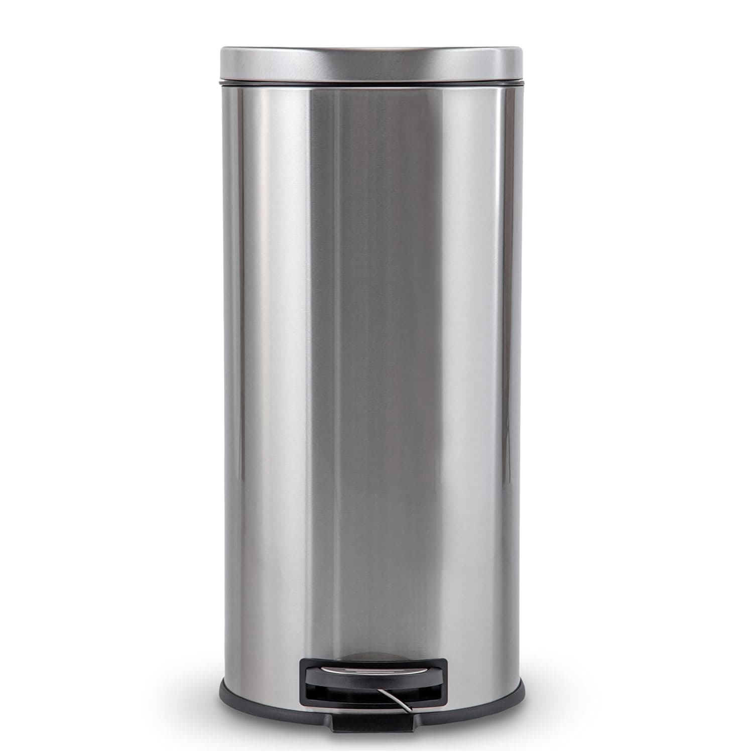 Ninestars, JCT-30-2, 30 L Pedal Operated Stainless Steel Kitchen Trash and Garbage Bin with Soft-Close Lid and Reinforced Pedal for Kitchen, Home and Office