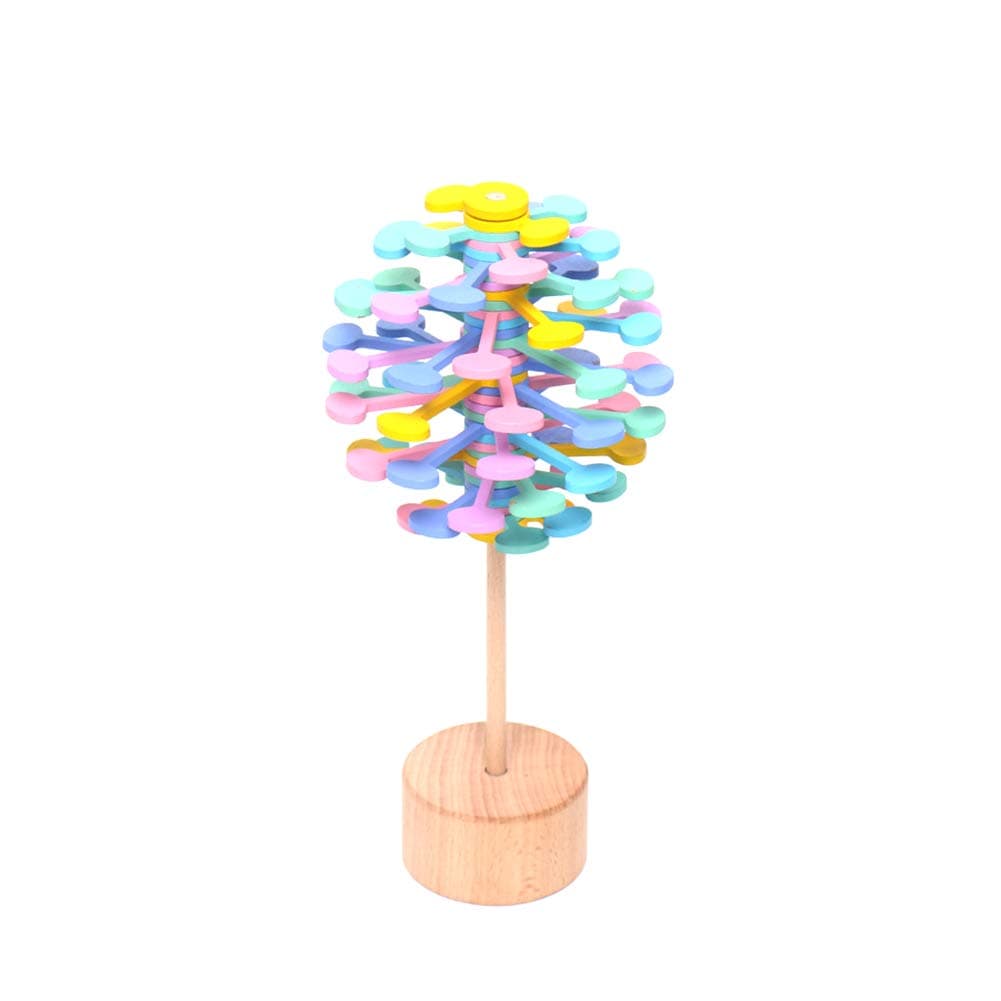 TrifyCore Wooden Rotating Decompression Lollipop Rotary Relief Bar Toys Magic Wand Stress Relief Toy for Children Adults…