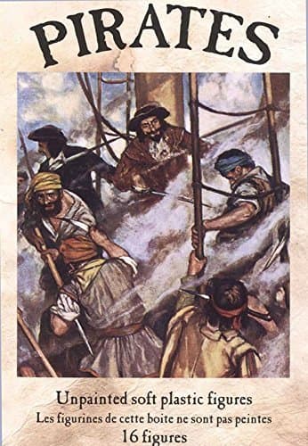 Classic Pirates: 16 piece set of 54mm Plastic Army Men Figures - 1:32 Scale by Glencoe Models