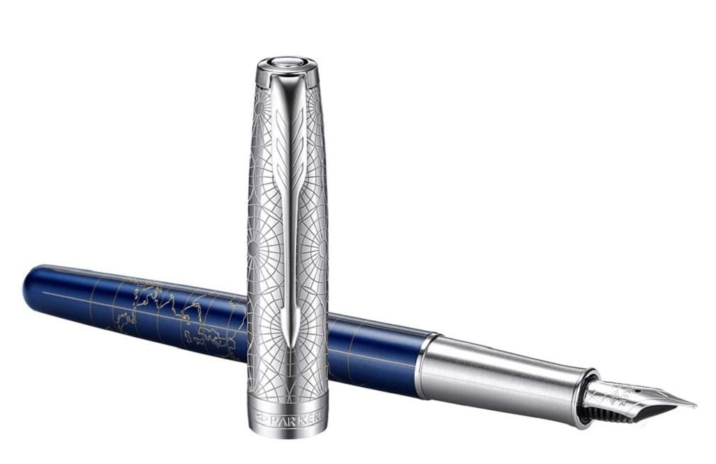 Parker Sonnet SE Atlas Fountain Pen Blue Silver 18K M Bla, 2054839
