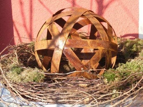 Patina Ball Metal Band 40cm rostkugel