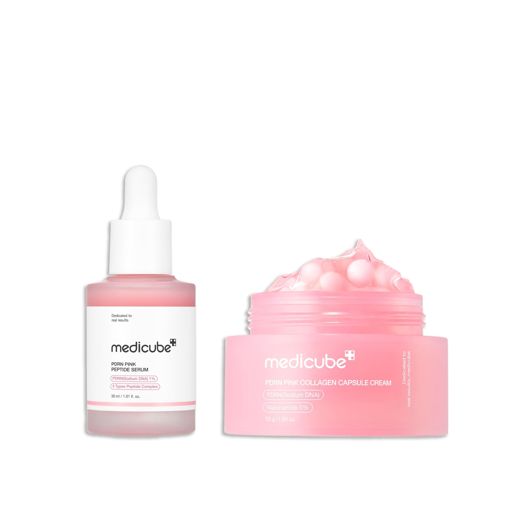 Overnight Renewal Salmon PDRN Duo: Salmon DNA PDRN Pink Peptide Serum and Salmon DNA PDRN Pink Collagen Capsule Cream, Gifts for Women, Skin Care Set