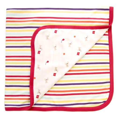 Tuppence and CrumbleOrganic Cotton Reversible Baby Shawl Blanket Red