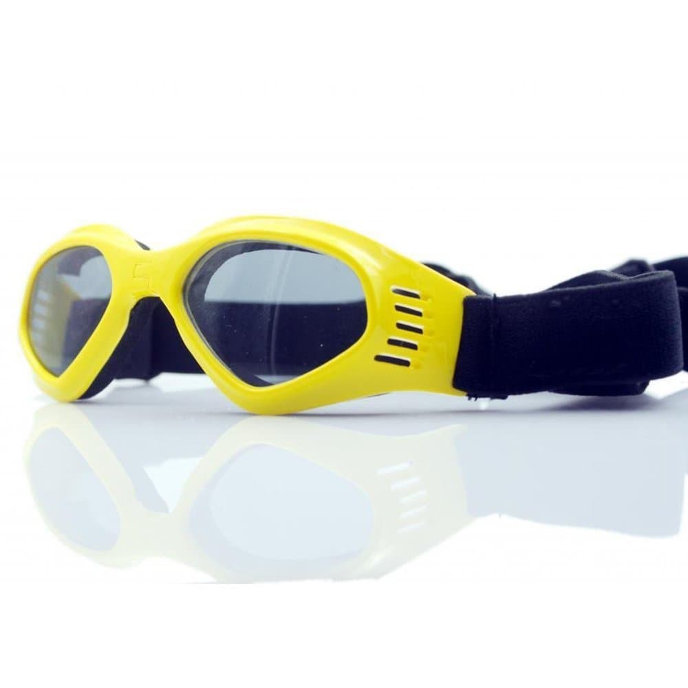 Kromi Dog Sunglasses, Doggy Goggles, Foldable UV Protection Doggie Dog Motorcycle Goggles Eyewear Pet Sunglasses for Small Medium Large Dogs (Yellow, Medium)