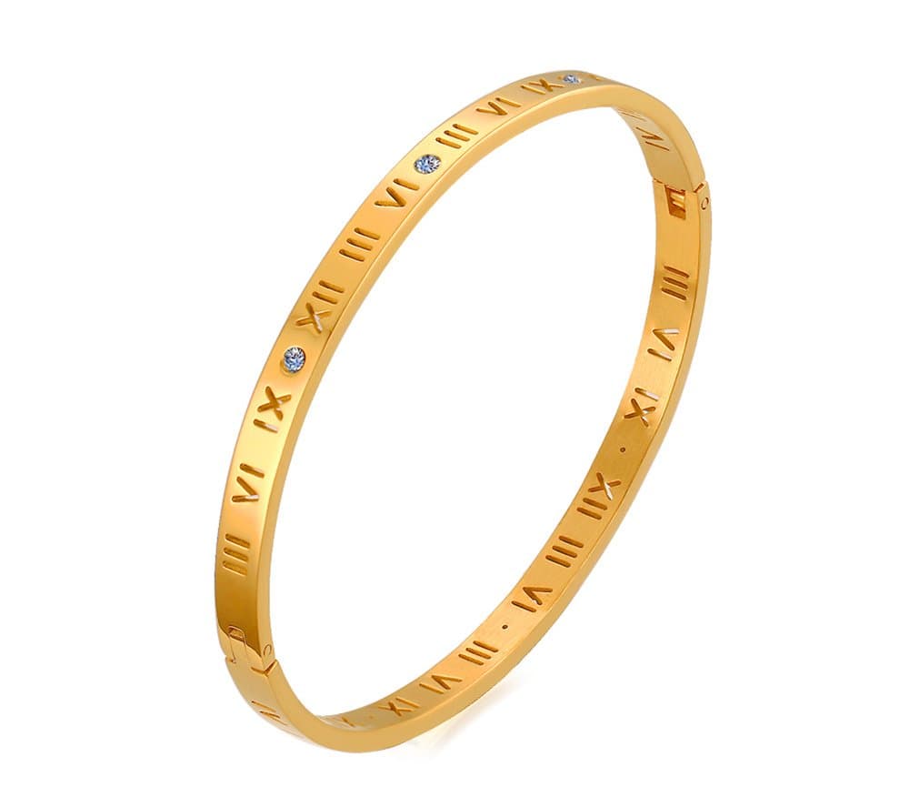 Love Friendship Stainless Steel Roman Numeral Bangle Bracelet Best Gifts Couples Valentine's Day