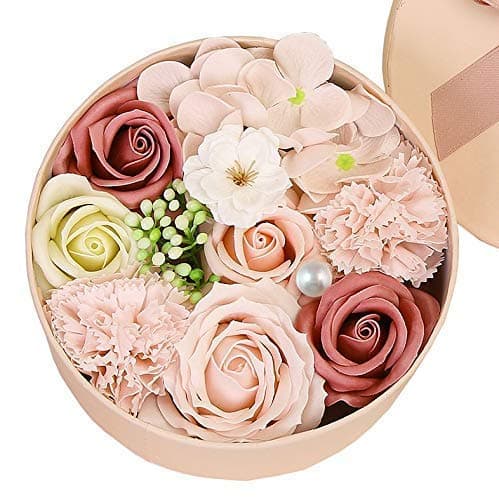 GIGA GUD Luxury Beautiful Flora Scented Roses/Carnation Flower Bath Soap With Stem, Flower Soap in Gift Box, Gift for Birthday/Valentine's Day/Mother's Day/Christmas Gift (Pink)