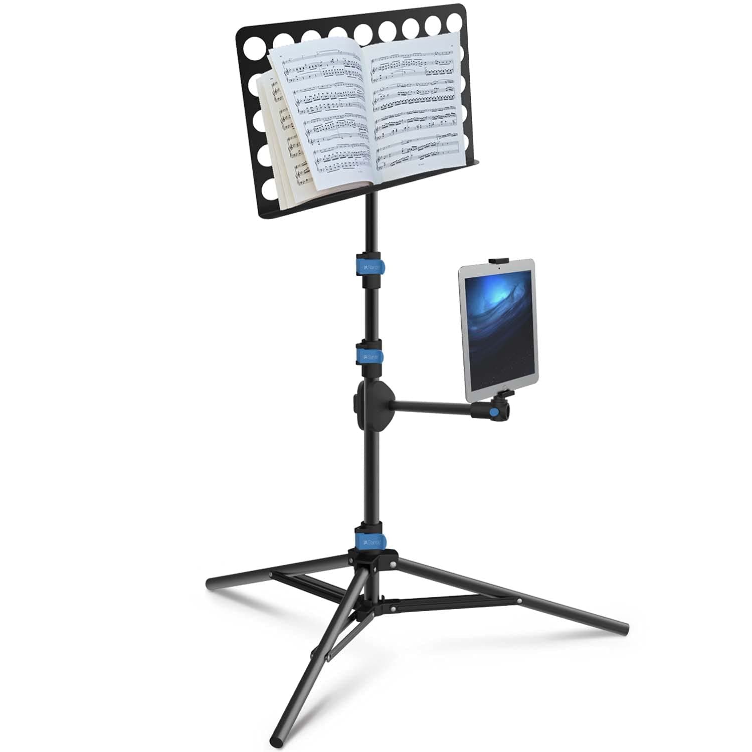 ECT3 Music Sheet and Tablet Tripod Stand with Interchangeable Tablet Holder