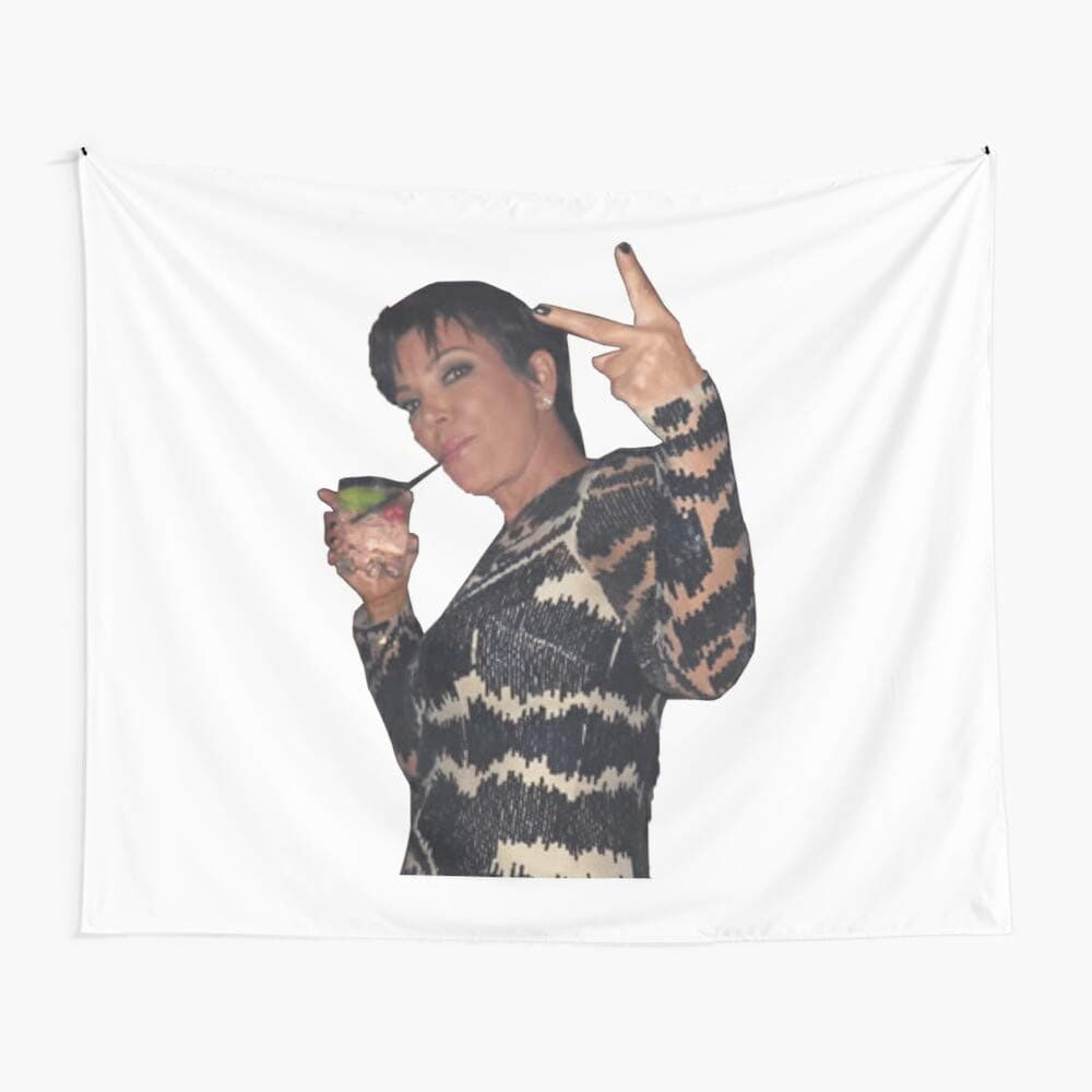 CuYatry Kris Jenner Peace Sign Boutique Tapestry Wall Hanging Tapestry Vintage Tapestry Wall Tapestry Micro Fiber Peach Home Decor 59.1X51.2 in