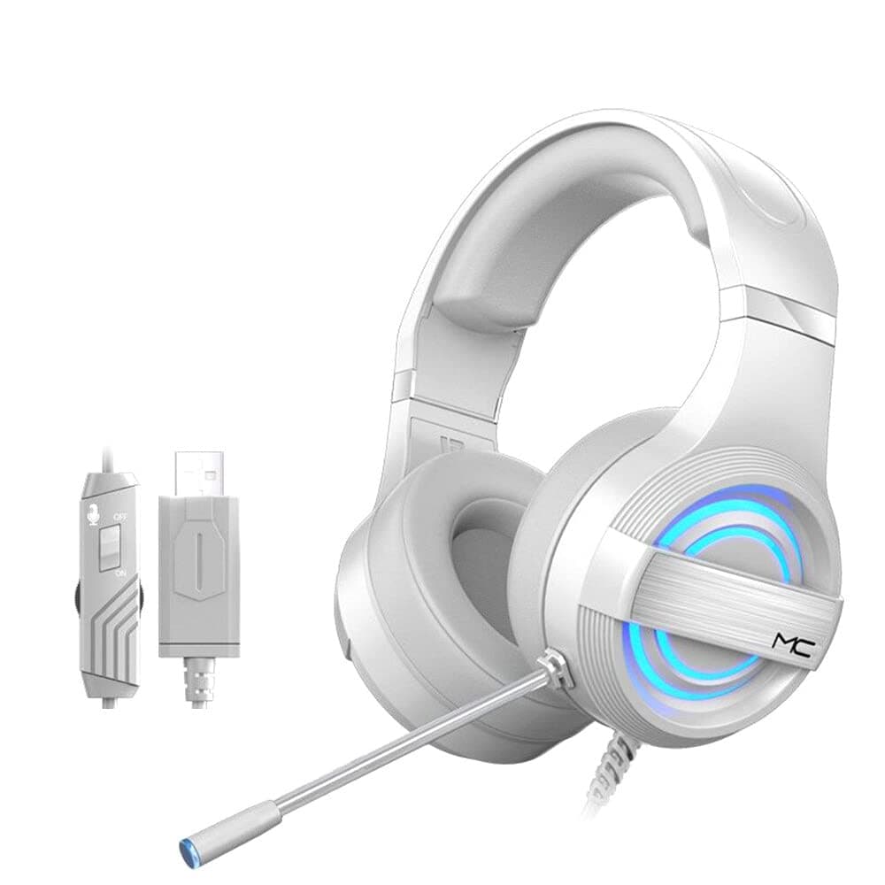 IrovamiQ9 USB 7.1 Wired Gaming Headset Over Ear Headphones E-Sports Earphone with Microphone Adjustable Headband for Desktop PC