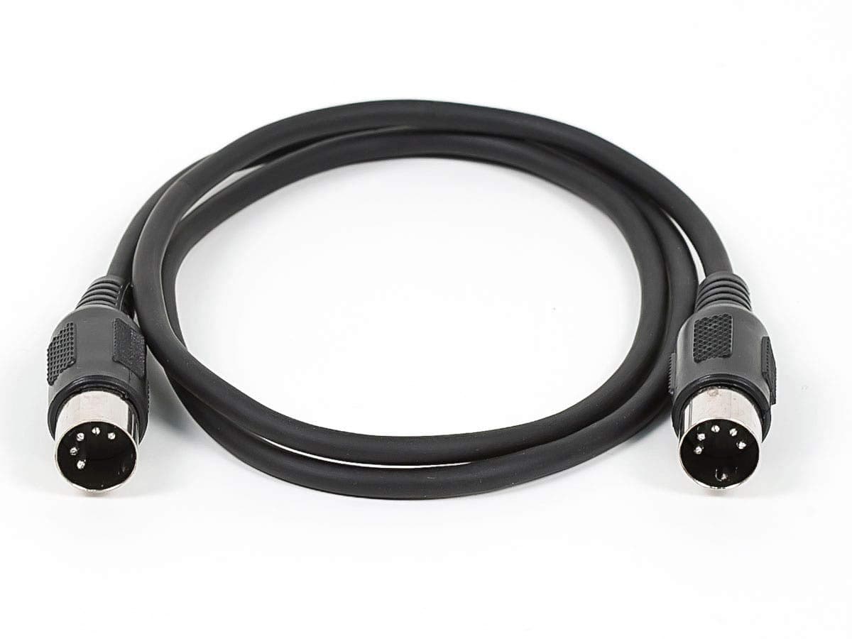 3ft MIDI Cable with 5 Pin DIN Plugs - Black