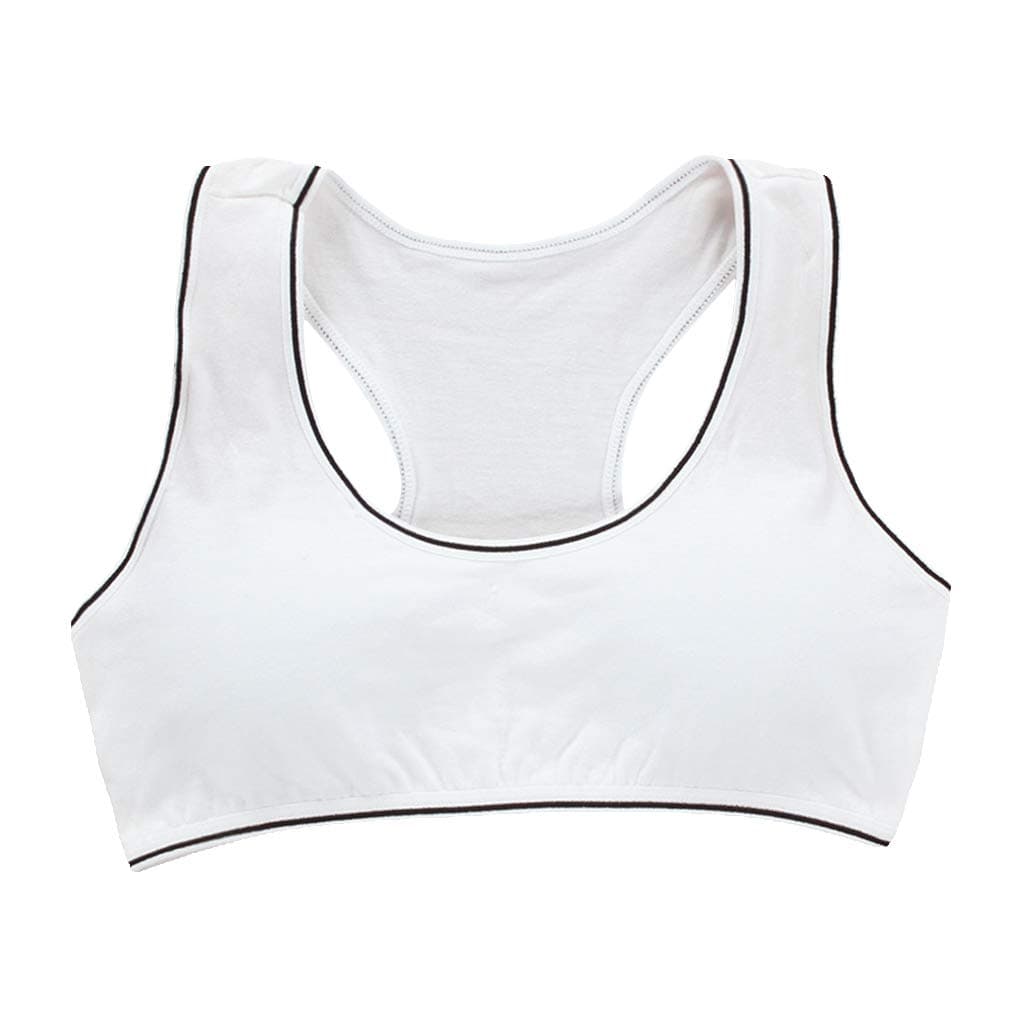 sayletre8-16 Years Young Girls' Cotton & Spandex Sports Training Bras Puberty Children Soft Breathable Underwear Teenage Kids Crop Vest Tops Clothing Solid Color 7# - 5 Colors