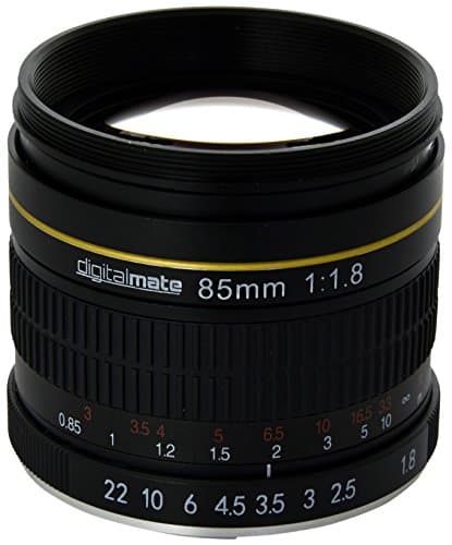 DigitalMate DM85MMC 85-85mm f/1.8-22 Medium-Telephoto Fixed Prime Camera Lens, Black