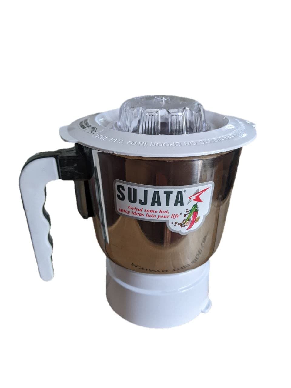 Sujata Grinder Steel Jar, 1000 ml (White, Stainless Steel)