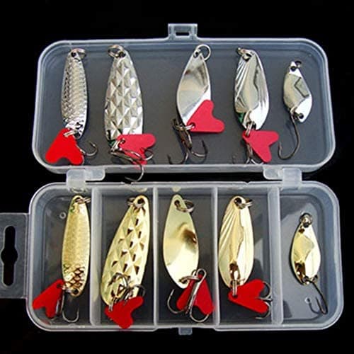 WorldCare® 10PCS/Lot Fishing Lures SpoonMeta LKit iscas artificias HardFresh Water Bass PikeFishing Geer