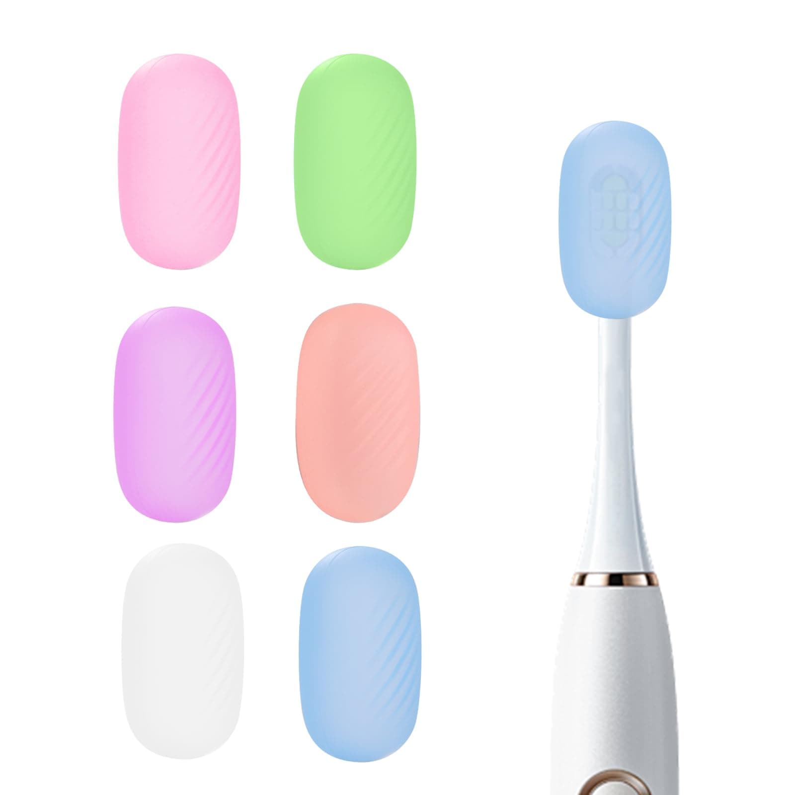 6 Pcs Toothbrush Covers Toothbrush Covers Caps，Replaceable Electric Toothbrush Head Cover Silicone Toothbrush Protector Cap for Household Travel, Bathroom, Gym，Camping