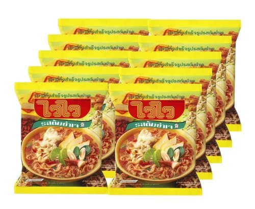 Instant Wai Wai Noodles Tom Yum Flavor (Vegetarian) - Pack of 10